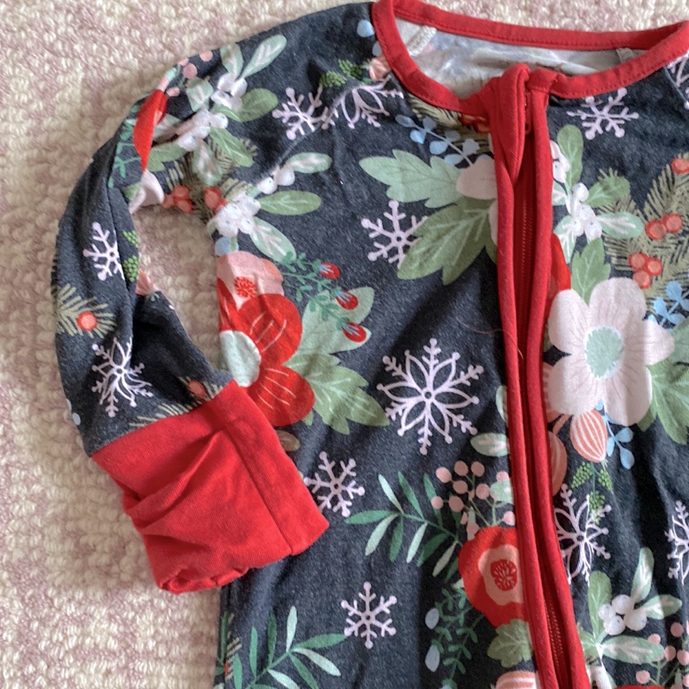Little Sleepies Bamboo Sleeper In Winter Flower Pattern